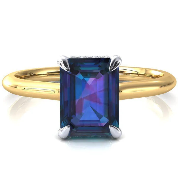 Fire Brilliance Rings Secret Emerald Alexandrite 4 Prong Floating Halo Engagement Ring Fire Brilliance Rings Secret Emerald Alexandrite 4 Prong Floating Halo Engagement Ring