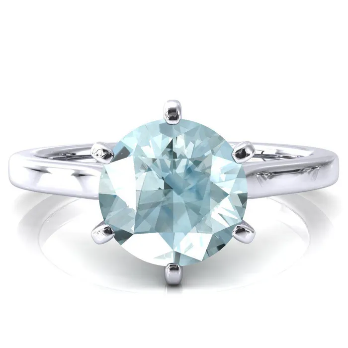 Rings Darci Round Aqua Blue Spinel 6 Prong Cathedral Solitaire Engagement Ring Fire Brilliance Rings Darci Round Aqua Blue Spinel 6 Prong Cathedral Solitaire Engagement Ring Fire Brilliance
